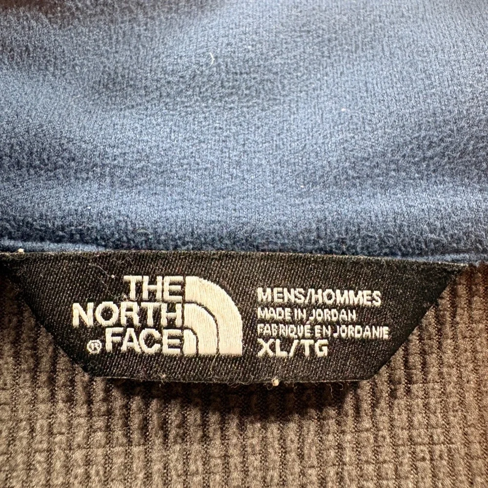 The North Face Fleece Jacket Mens XL Blue Full Zip Grid Lining Outdoor Layering